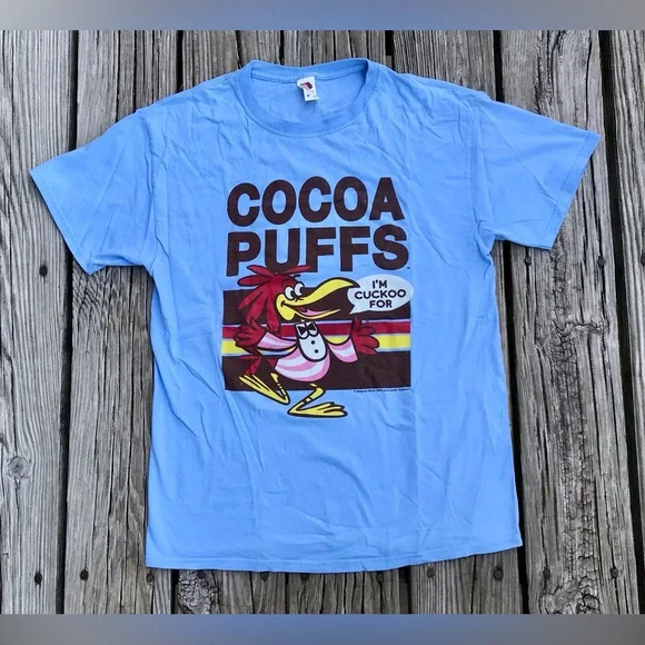 Men Women M I’m Cuckoo For Cocoa Puffs Bird Front Graphic Tee Tshirt Top Cereal - Picture 1 of 6